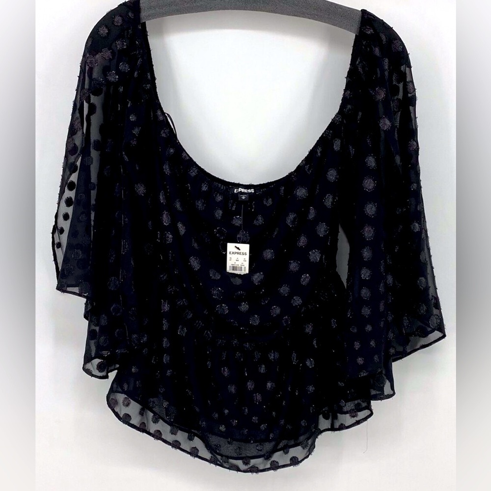 Express black off the shoulder blouse.